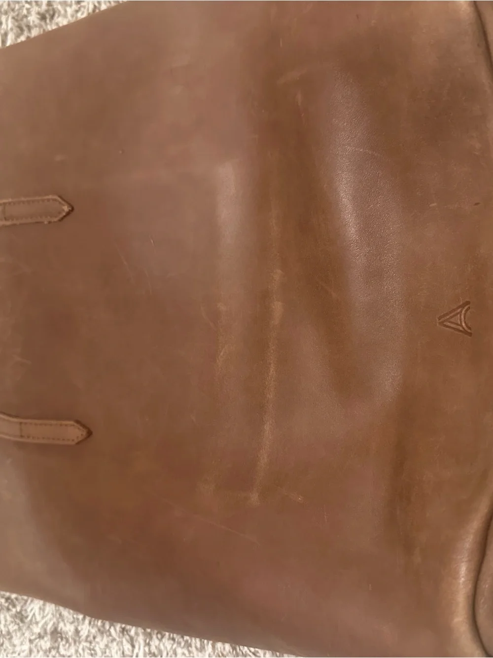 Able Brown Leather Tote with Dual Shoulder Straps
